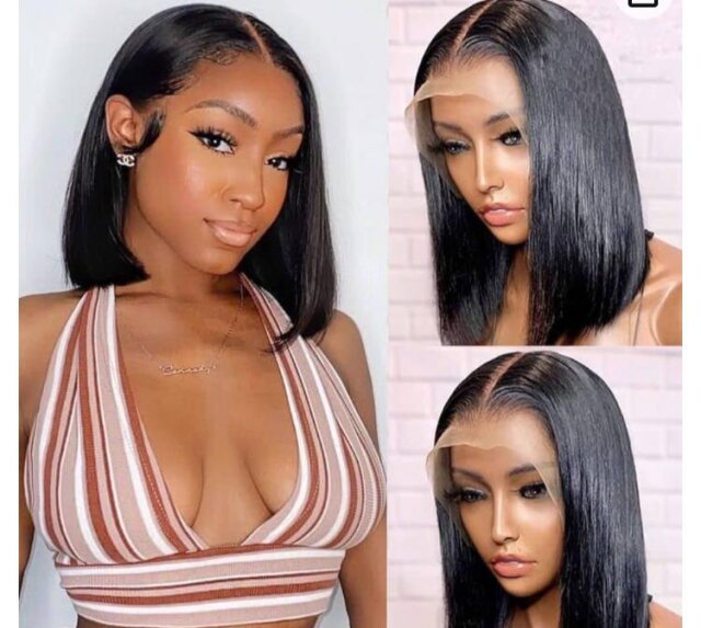 Bob Wig Human Hair Lace Front 10inches