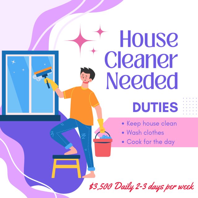 House Keeper Wanted For 2-3 Days Weekly