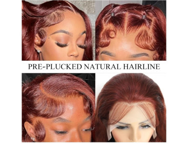 Reddish Brown Human Hair Lace Wig 26 Inches