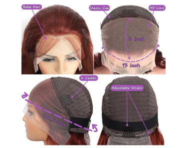 Reddish Brown Human Hair Lace Wig 26 Inches
