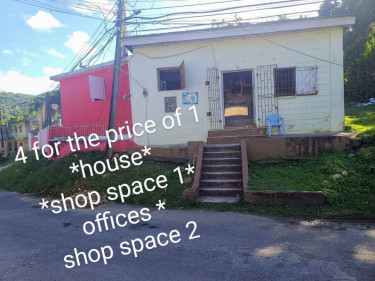 2 Bedroom 1 Bath House With 3 Shops