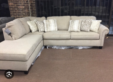Ashley Dovemont Putty Sectional Left Chaise 
