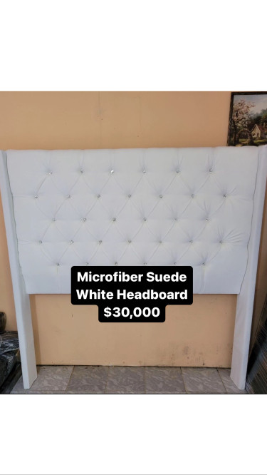 Microfiber Suede White Headboard  $30,000