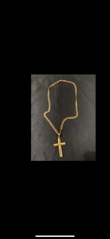 14k Gold Necklace With 10k Gold Cross Pendant