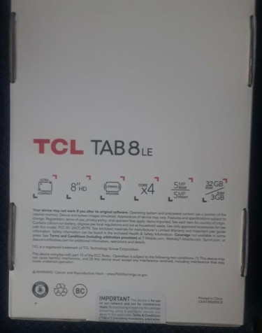 Brand New 2022 TCL 8” Tablet With 32gb Storage And