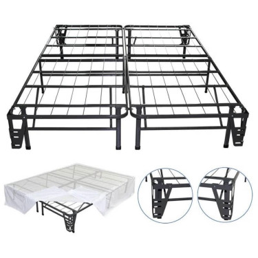 King Sized Metal Bed Base With Bed Skirt 