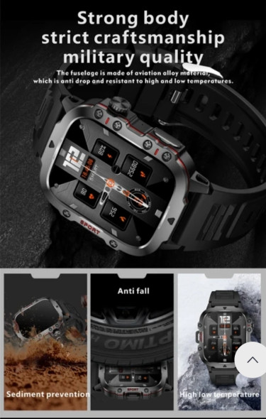 Military Smart Watch Blood Pressure Heart Monitor 