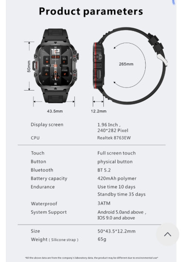 Military Smart Watch Blood Pressure Heart Monitor 