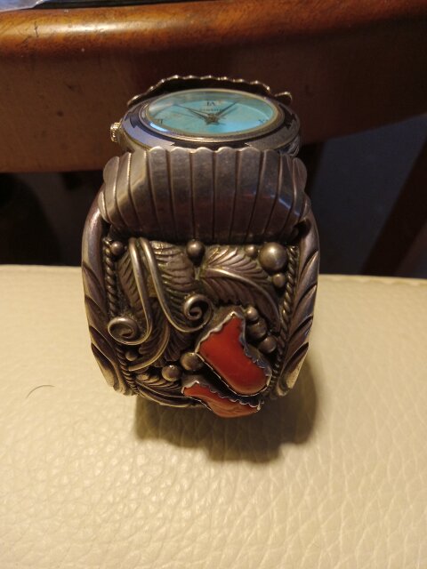 Sterling Silver  Navajo Watch And Matching Ring