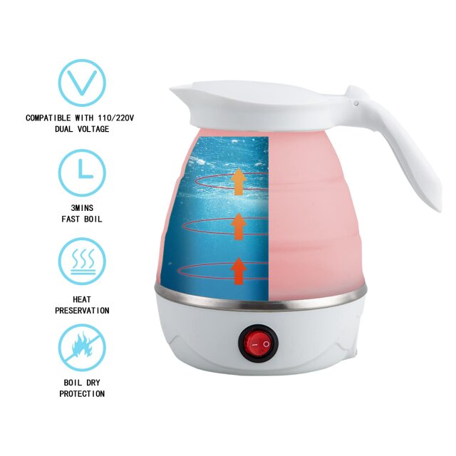 600ML FOLDABLE PORTABLE ELECTRIC KETTLE