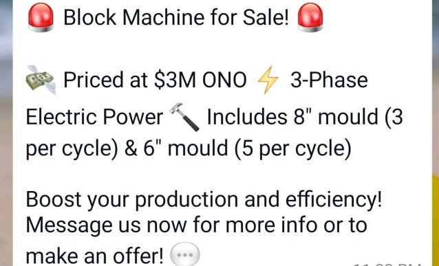 Block Machine For Sale!