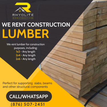 Construction Lumber For Rent (Any Length)