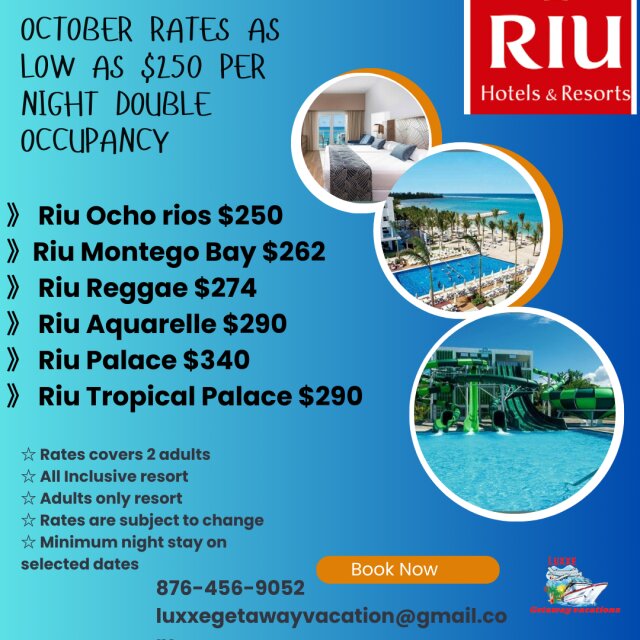 Riu Hotel October Rates