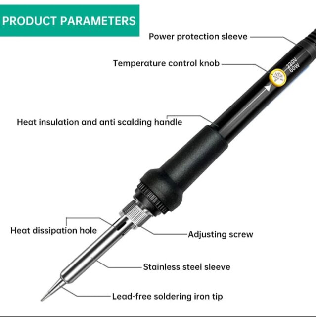 Adjustable Temperature Soldering Iron 60W