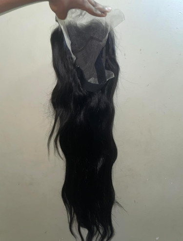 28 Inch Natural Black Synthetic Blend Hair 13x4 