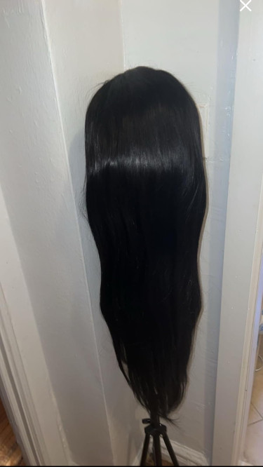 28 Inch Natural Black Synthetic Blend Hair 13x4 