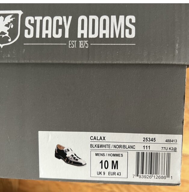 Stacy Adams Black And White Mens Shoes