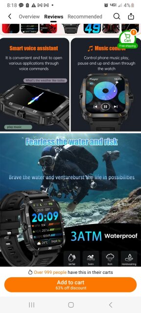 Smartwatch Smart Watch Water Proof