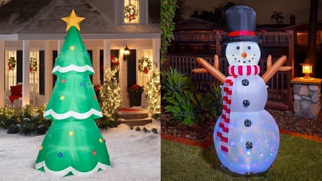 Inflatable Christmas Tree And Snowman For Sale!