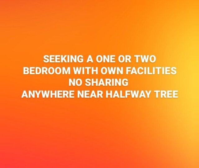 Seeking One Bedroom With Own Facilities