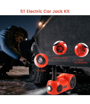 ELECTRIC CAR JACK WITH BUILT-IN TIRE PUMP