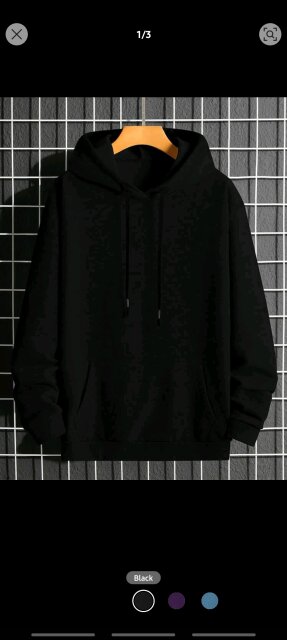 Black Cotton Hoodie