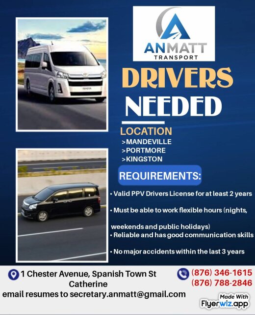 Drivers Needed