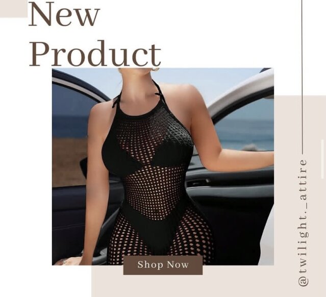 Women Black Coverup Swimwear