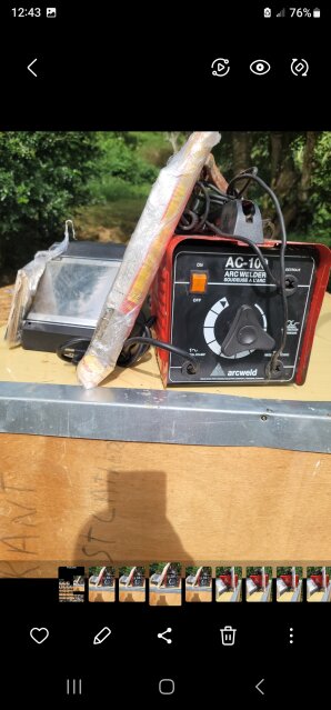 Arc Welding With Helmet And Rod For Sale