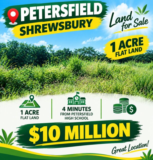 PETERSFIELD SHREWSBURY, 1 ACRE FLAT LAND.