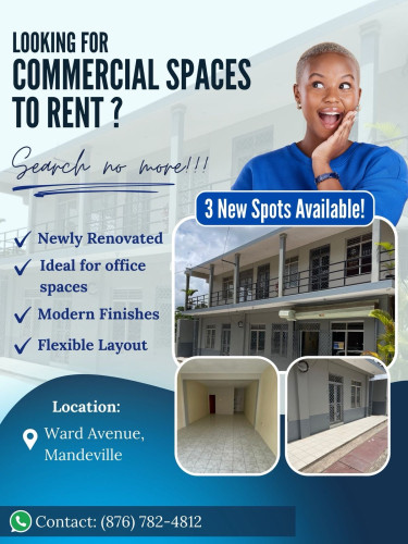 (3) COMMERCIAL SPACES FOR RENT - Mandeville