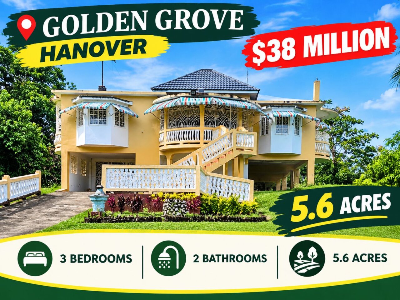 3 Bedrooms 2 Baths Golden Grove $38 MILLION