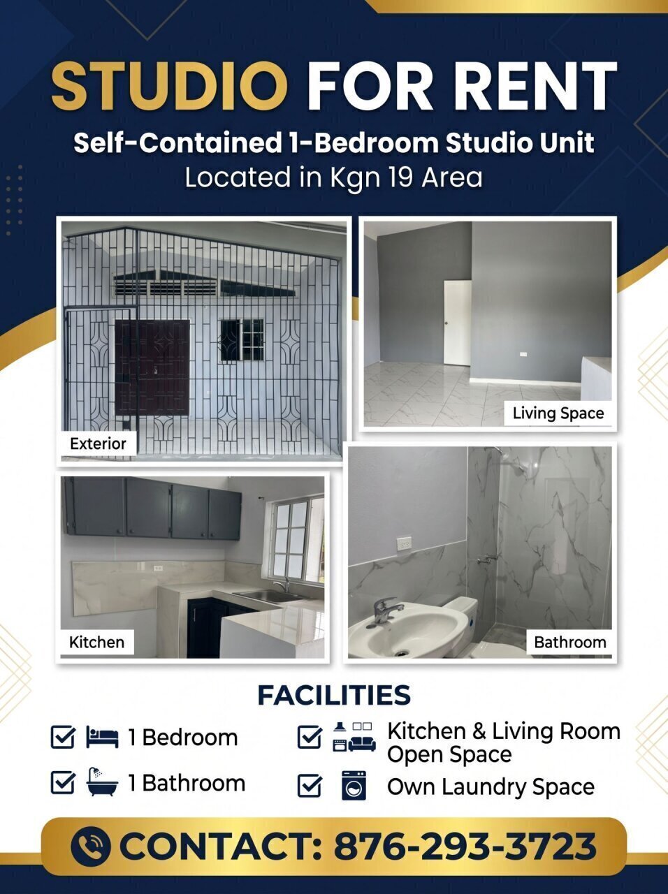 Centrally Located 1 Bedroom Studio Apt In Kingston