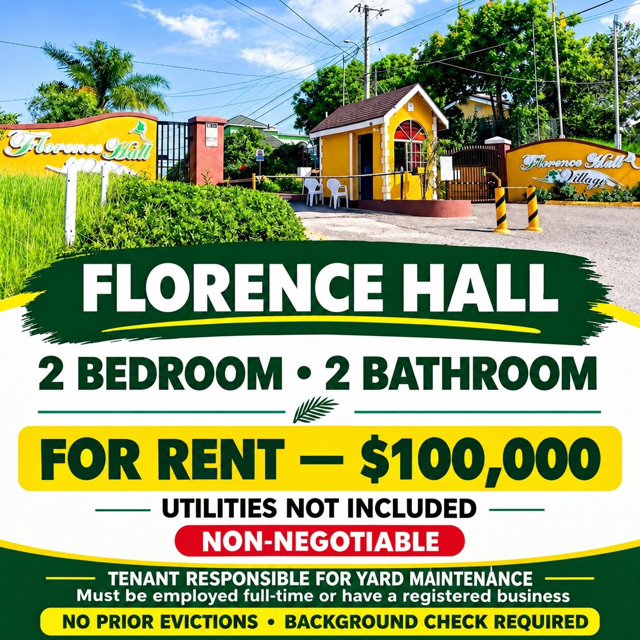 FLORENCE HALL 2 Bedroom 2 BATH $100,000