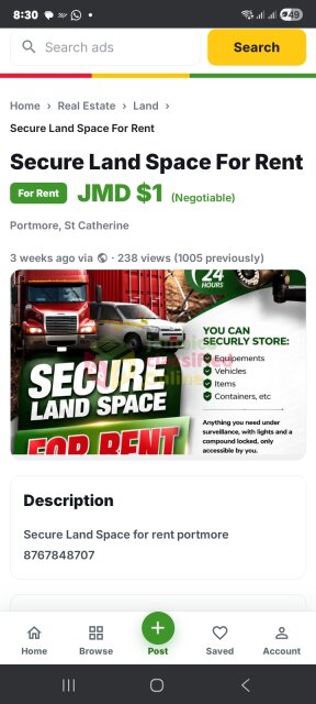 Secure Land Space For Rent
