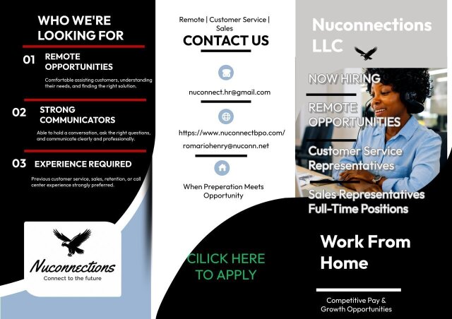 Remote Customer Service & Sales Rep