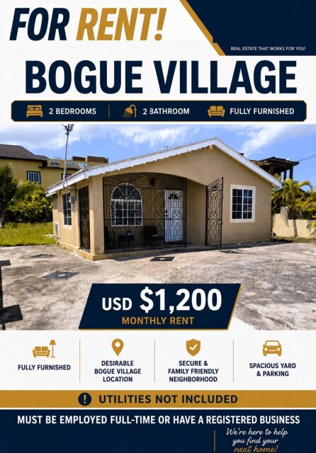 Furnished 2 Bedrooms in Bogue Village
