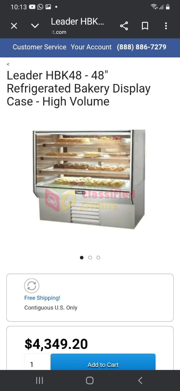 48 Inch Commercial Refrigerated Bakery Display