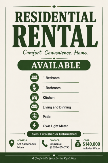 1 BEDROOM FOR RENT
