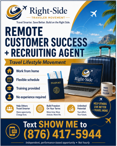 Remote Side Income Opportunity, Travel Savings Com