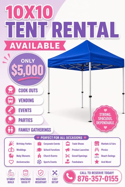 10x10 Tent For Rent