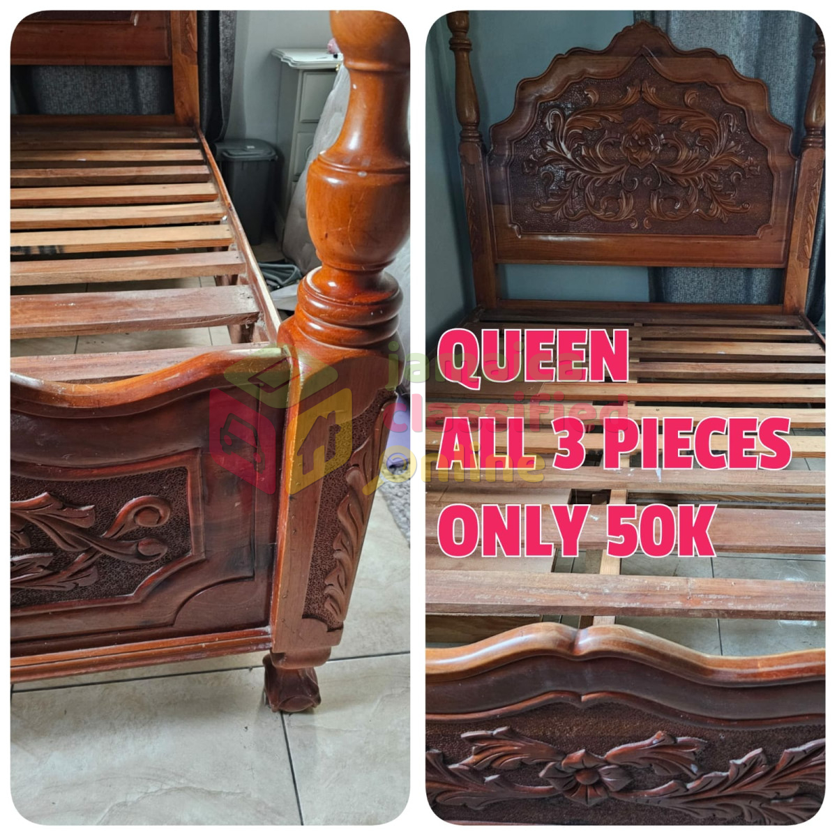 QUEEN BED HEAD, BASE N BOTTOM 