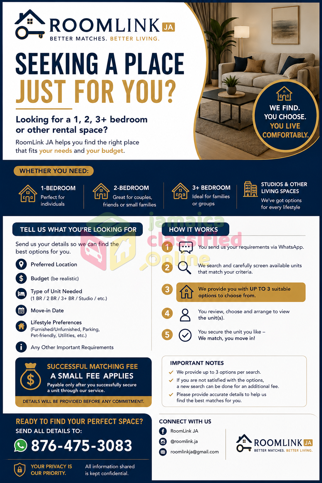 Seeking A Place To Rent? 1 Bedroom, 2 Bedroom, 3