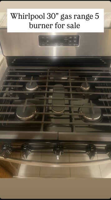 Whirlpool 30" Burner Stove