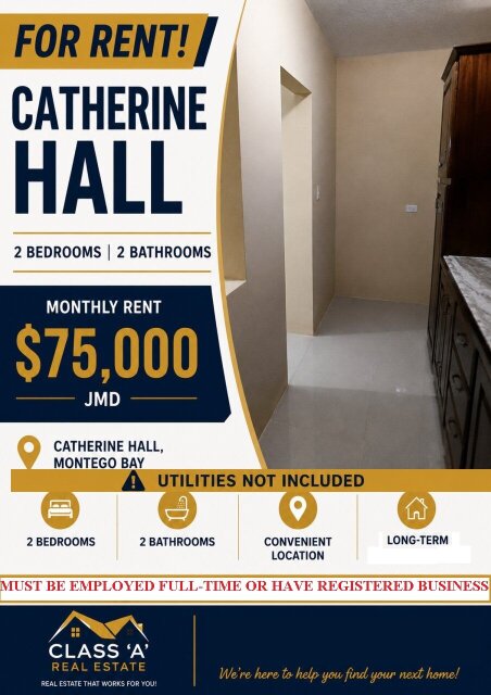 Downstairs 2 Bedroom For $75,000 In Catherine Hall