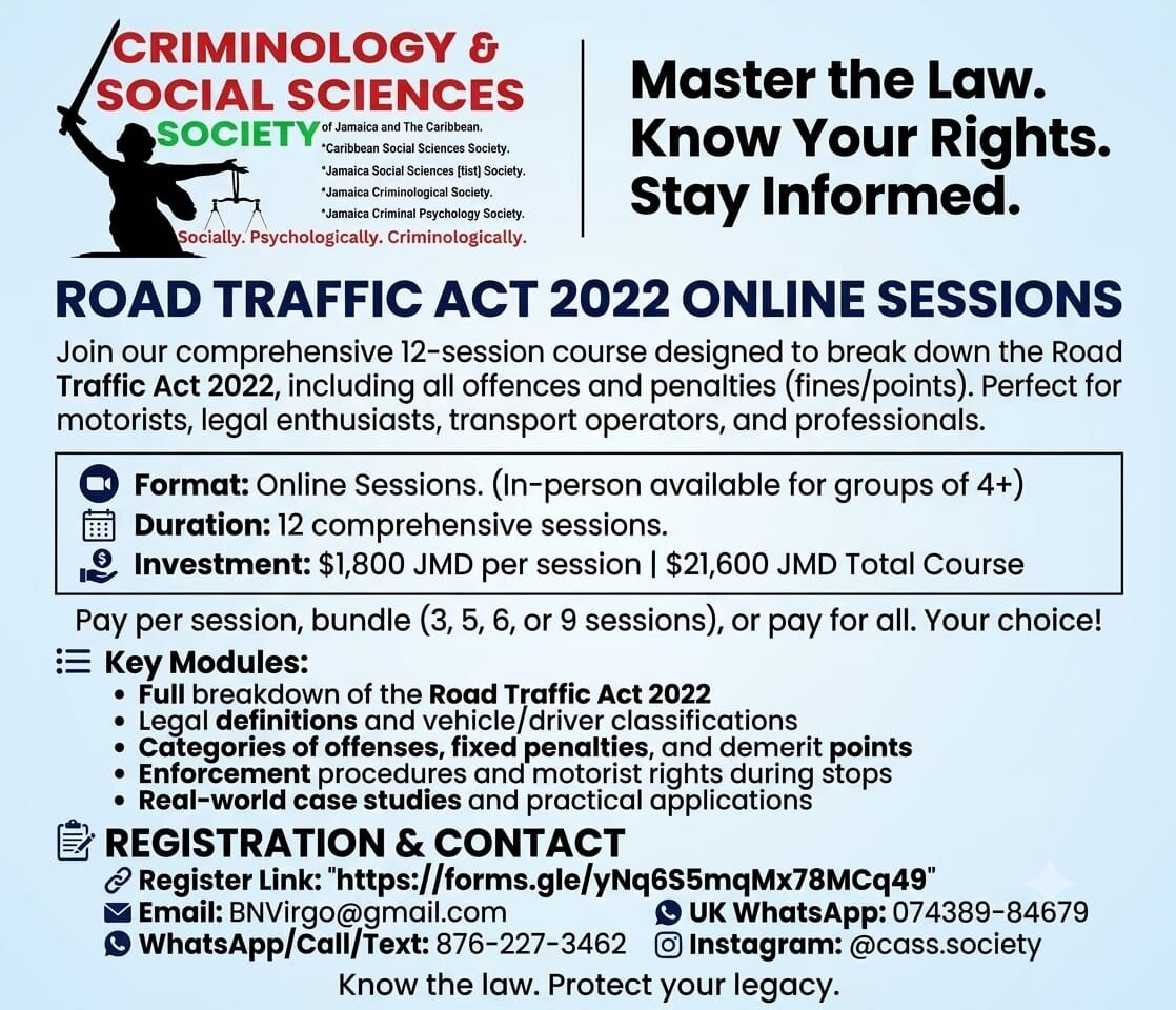 Road Traffic Act 2022 Jamaica Classes