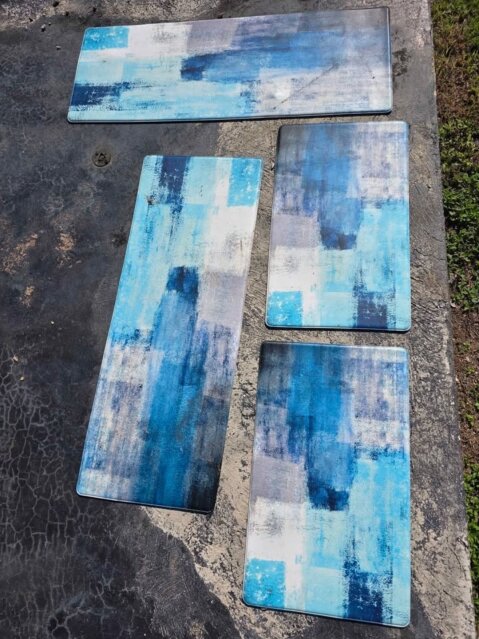 4 Piece Used Kitchen Mat Set