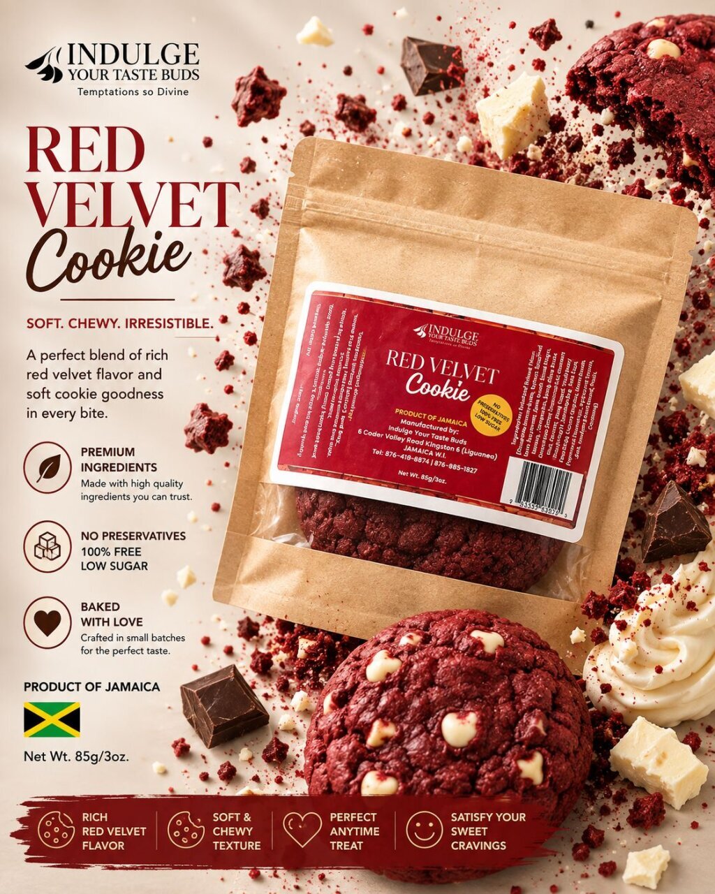 Red Velvet Cookies Vegan Net 90g