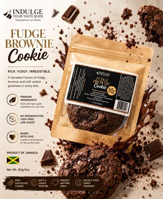 Fudge Brownie Cookies Vegan Net 90g