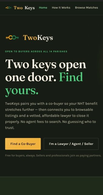 Sign Up Twokeys.homes